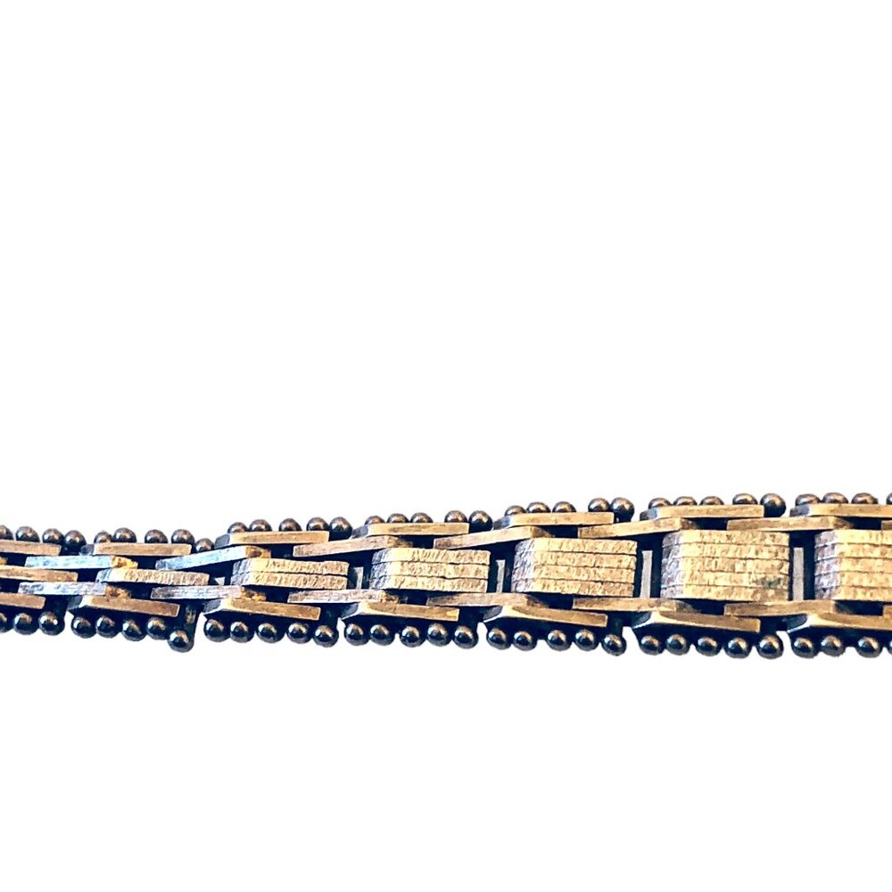 Sterling Silver Italy 925 Unique Chain Bracelet Signed SU Womens 7" - Picture 7 of 16